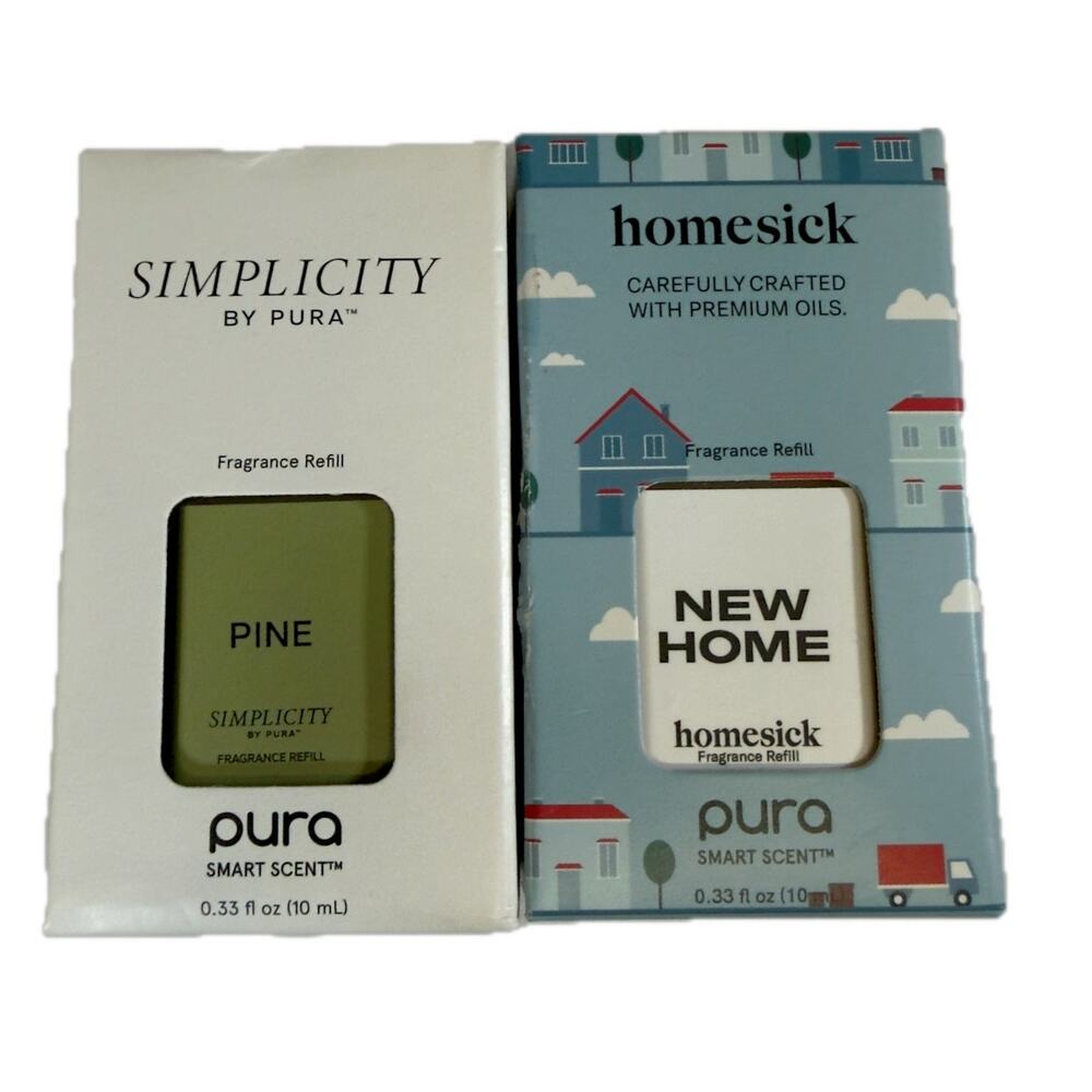 Pura Smart Scent Fragrance Refill PINE & Homesick NEW HOME 2-Pack New NIP